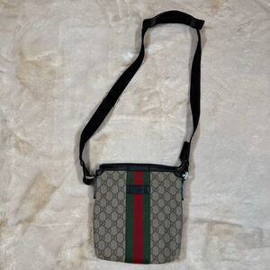 GUCCI GG SUPREME MONOGRAM WEB MESSENGER BAG